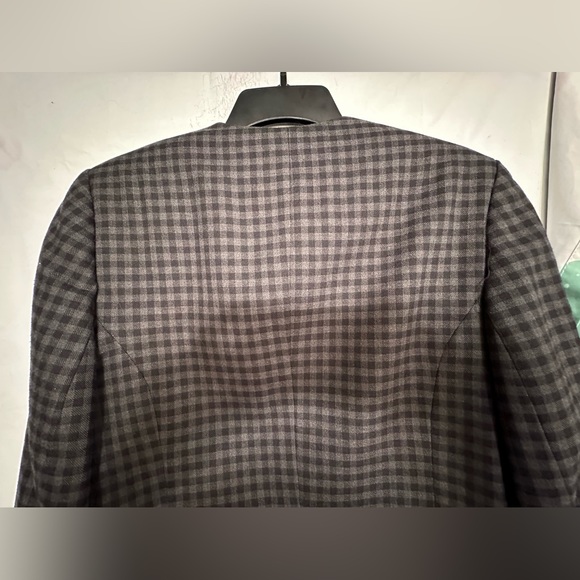 manor house women’s black gray plaid ckeck blazer jacket size Large. - Picture 11 of 15